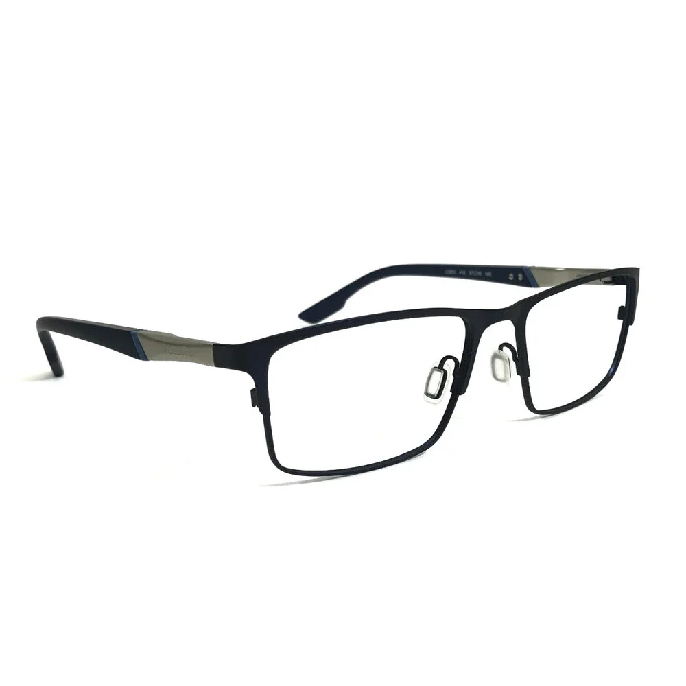 Columbia Eyeglasses Frames C3031 410 Matte Blue Silver Rectangle XL 57-18-145